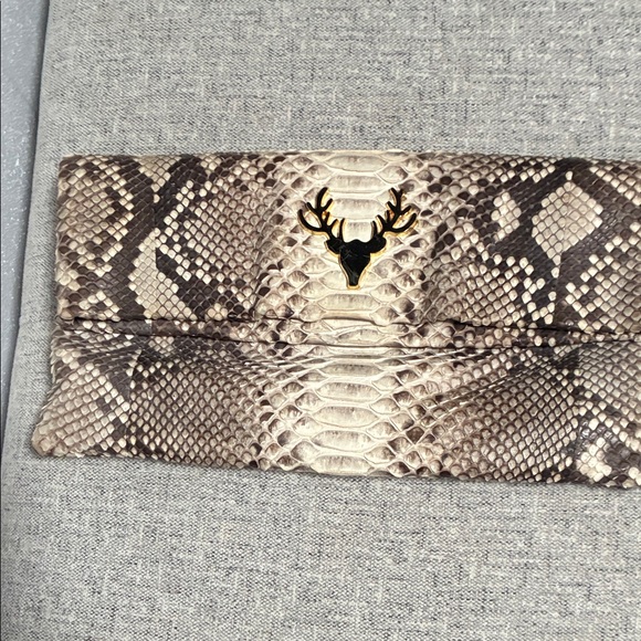 Taxidermy Handbags - Elegant Snake Print Clutch